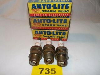 Vintage Auto - Lite Spark Plug Bt 8 Set Of Three 18 Mm Hex 7/8 " 735