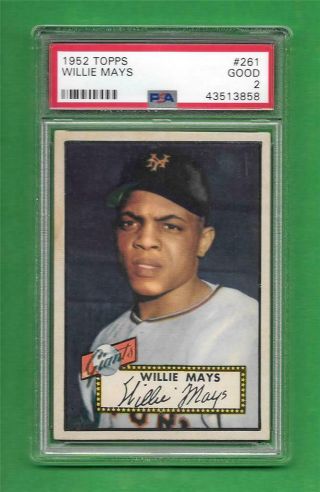 1952 Topps 261 Willie Mays Centered Strong Ex 5 Psa Good 2 Baseball Card