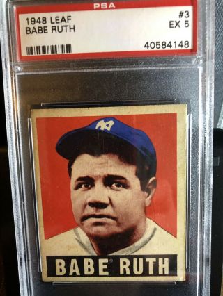 1948 Leaf Babe Ruth 3 Psa 5 Ex (pwcc)