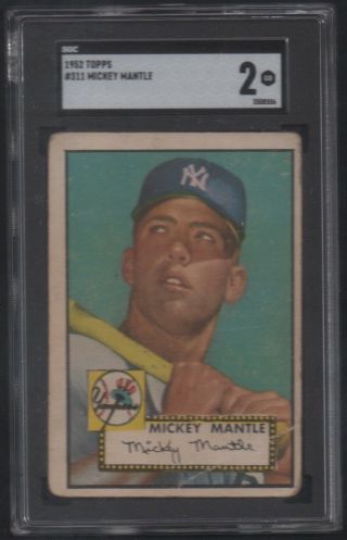 1952 Topps 311 - Mickey Mantle Rc Sgc 2 High Series