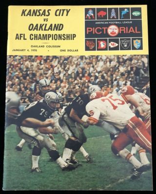 1969 Afl Championship Football Program - Kansas City Chiefs @ Oakland Raiders