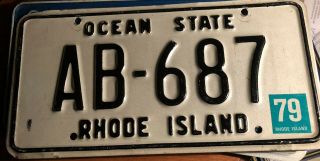 Rhode Island 1979 License Plate Ab - 687