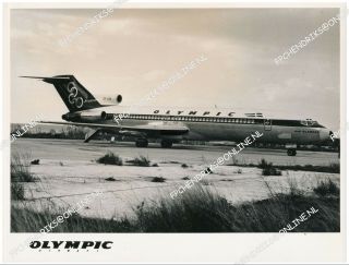 Olympic Airways Boeing 727 Sx - Cba Orginal Vintage Photo 18x24cm Circa 1968