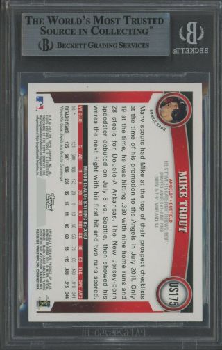 2011 Topps Update Diamond Anniversary US175 Mike Trout Angels RC Rookie BGS 9 2