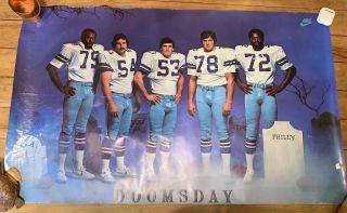 Vintage Nike Football Poster Doomsday Ed " Too Tall " Jones Dallas Cowboys Htf