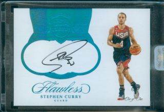 1/1 Stephen Curry 2016 - 17 Panini Flawless Usa Basketball Platinum Auto Autograph