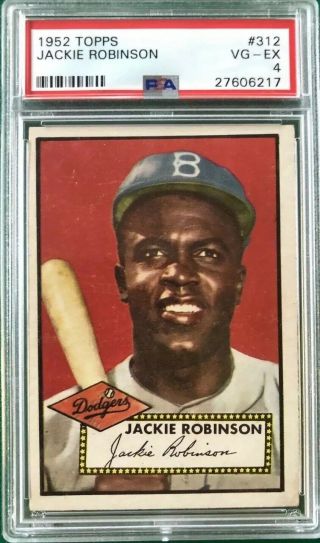 Holy Grail 1952 Topps 312 Jackie Robinson Psa 4 Iconic Card - Investment Grade