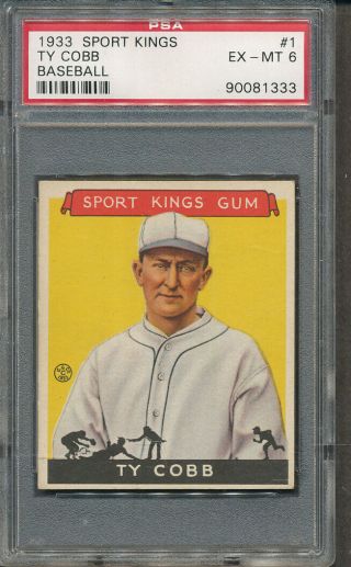 1933 Sport Kings Baseball 1 Ty Cobb Psa Ex - Mt 6 1333