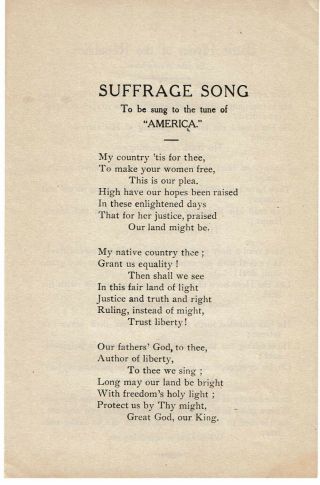 Battle Hymn Of The Republic & Suffrage Song By Julia Ward Howe - Broadsheet