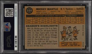 1960 Topps Mickey Mantle 350 PSA 9 (PWCC) 2