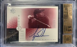Tiger Woods 2001 Upper Deck Sp Authentic Sign Of The Times Auto /273 Bgs 9.  5 10