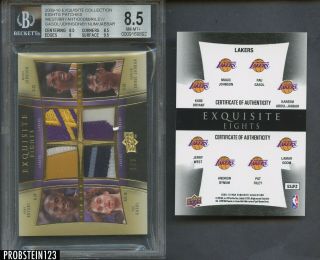 2009 - 10 Ud Exquisite Kobe Bryant Magic Abdul - Jabber Lakers Gu Patch /3 Bgs 8.  5