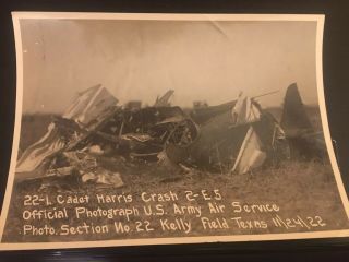 1922 Us Army Air Service Crash Photo,  Kelly Field,  Pilot Id
