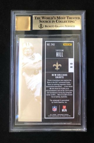 2017 Taysom Hill Contenders Cracked Ice Rookie RC 13/25 BGS 9.  5 10 Auto Gem 2