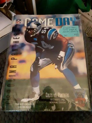 Carolina Panthers Game Day Dec 3,  1995 Program Vs Colts,  11