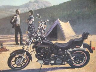 1980 AMF Harley Davidson Camping Scene Motorcycle Poster Martin Hoffman Promo Ad 3
