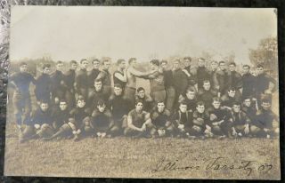 1907 University Of Illinois Football Team Real Photo Postcard