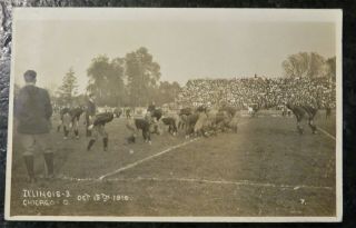 1910 University Of Illinois Vs.  Chicago Football Real Photo Postcard