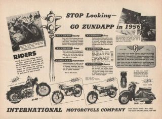 1956 Zundapp Ks - 601 Big Twin - Vintage Motorcycle Ad