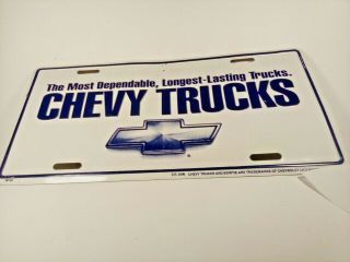 Vintage Chevy Trucks The Most Dependable Longest Lasting Truck Dealer Tag White