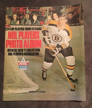 1970 - 71 Nhl Hockey Eddie Sargent Players Photo Album Orr,  Includes 128 Stickers
