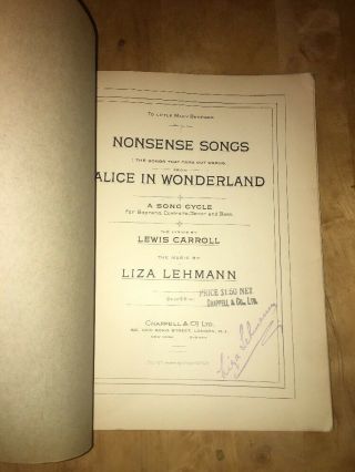 Nonsense Songs From Alice in Wonderland by Carroll 1908 Music Lehmann 3