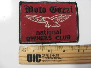 Moto Guzzi National Owners Club Motorcycle Patch Rare Italy Motorbike Vintage
