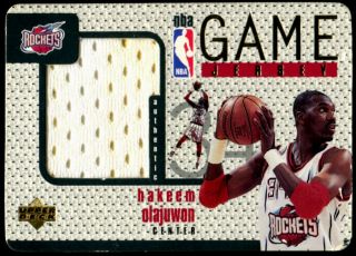 1997 Upper Deck Game Jersey Hakeem Olajuwon Patch Gj10 Ssp 1:2500 Packs Rare
