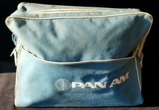 Pan Am Airlines True Vintage Carry Travel Bag With Strap 1971 Collectible