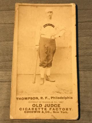 1887 Old Judge N172 Sam Thompson Hof Philadelphia Vg