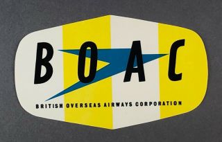 Boac Vintage Airline Luggage Label Baggage B.  O.  A.  C.  Aircraft