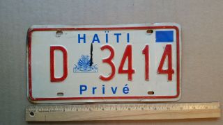 License Plate,  Haiti,  Prive (private Car) D Logo 3414
