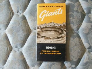 1964 San Francisco Giants Media Guide Yearbook Willie Mays Press Book Program Ad
