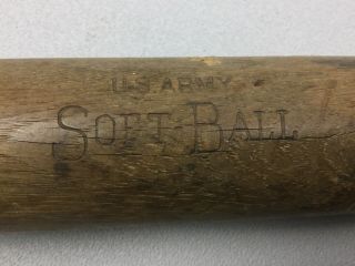 Vintage US Army Louisville Slugger Softball Bat No.  52 Old 3
