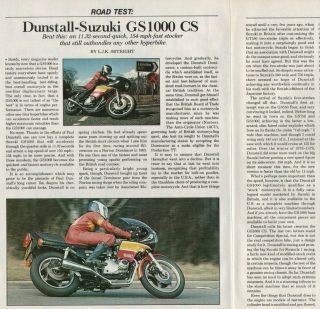 1979 Dunstall Suzuki Gs1000 Cs Motorcycle Road Test - 6 - Page Vintage Article