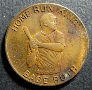 Home Run King Babe Ruth Lucky Pocket Piece Exhibit Supply Company Chicago 1930s