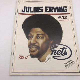 1975 - 76 Indiana Pacers Aba Program Julius Erving Dr J York Nets 01/03/1976