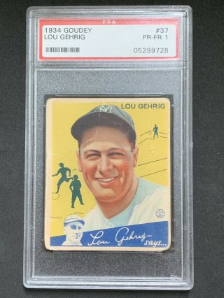 1934 Goudey Lou Gehrig 37 Psa 1