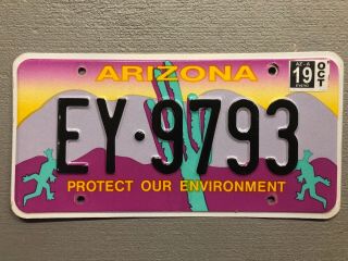 Arizona License Plate Protect Our Environment Embossed Ey - 9793
