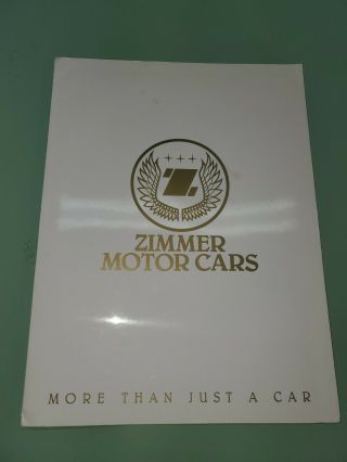 1987 Zimmer Motor Cars Press Kit Quicksilver Golden Spirit Quicksilver Xzt