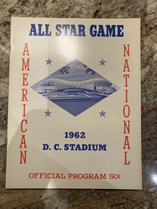 1962 Mlb Baseball All Star Game Official Program