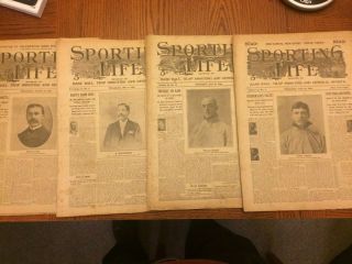 4 Vintage 1902,  3&4 Sporting Life Magazines Waters,  Gilbert,  Sebring,  Diefenderfer