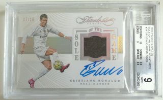 15 - 16 Flawless Sole Game Cristiano Ronaldo Shoe Patch Auto Card 07/25 1/1 Bgs 9