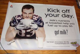 Wes Welker England Patriots Got Milk Giant Vinyl Banner 4 Foot X 6 Foot