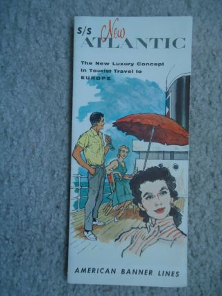 American Banner Line -  Ss Atlantic - Brochure - 1958
