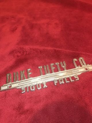 Vintage Chrome Auto Dealer Car Emblem,  Duke Tufty in Sioux Falls,  SD. 2