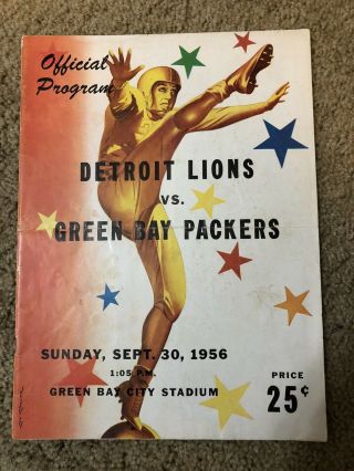 Bart Starr - Debut Game - Green Bay Packers/1956 Nfl Program/nfl Hall Of Fame/lions