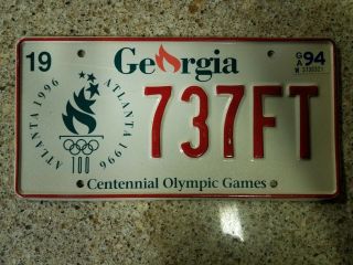 1996 Georgia Centennial Atlanta Olympic Games Embossed License Plate 737ft