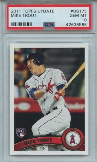 2011 Topps Update Mike Trout Us175 Psa 10 Angels Rookie Rc Mvp Ships