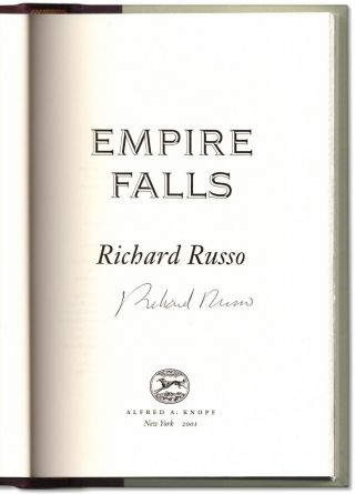 Empire Falls - Signed By Richard Russo - Pulitzer Prize - First Edition Hardcover